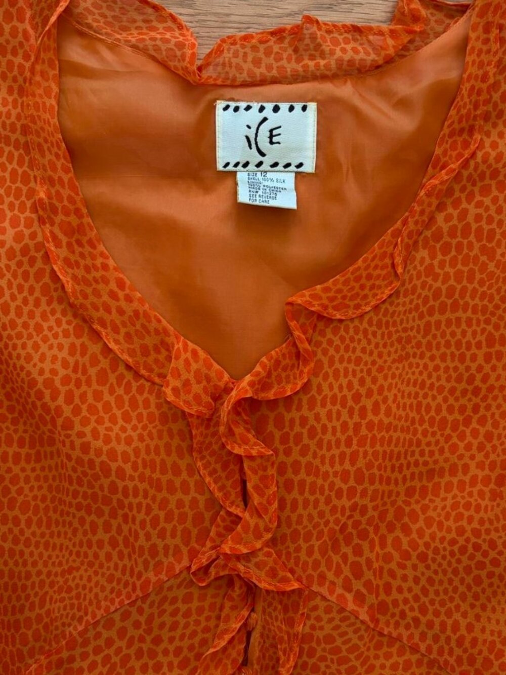 Silk Orange Sun Dress - Picture 3 of 7